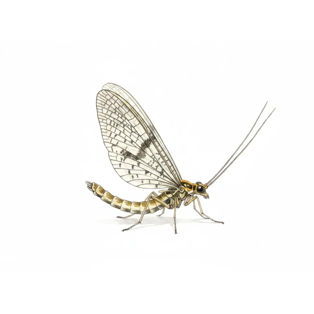 Upwinged flies — olives, mayfly & caenis — illustration